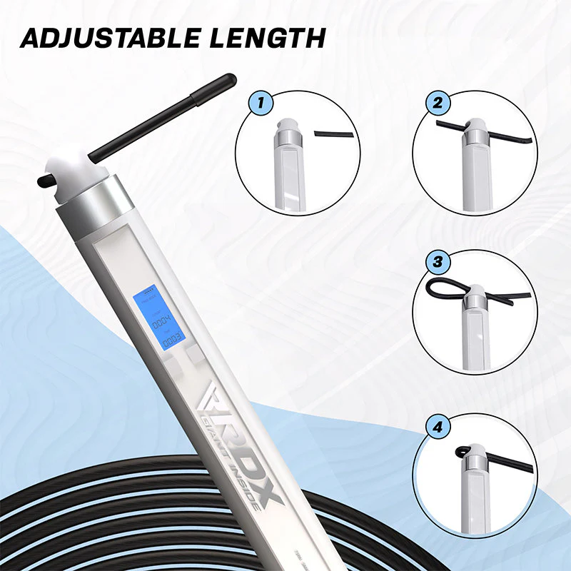 RDX 75P Rechargeable 10.3ft Smart Digital Counter Skipping Rope with USB & App - Image 7