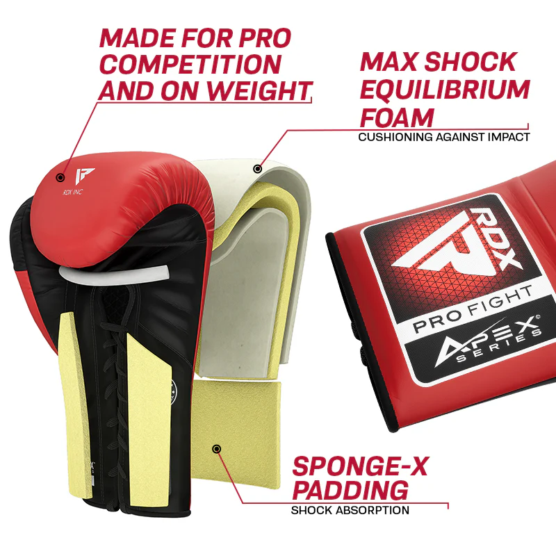 RDX PF APEX Competition/Fight Lace Up Boxing Gloves - Image 3
