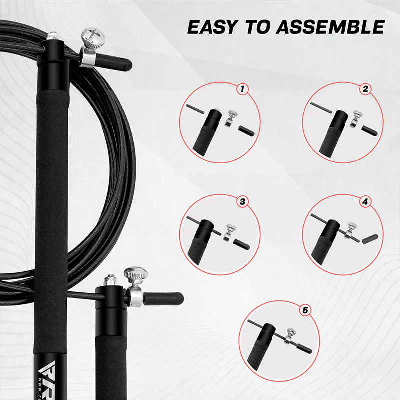 RDX C3 Adjustable 10.3ft Skipping Rope with Non-Slip Handles - Image 4