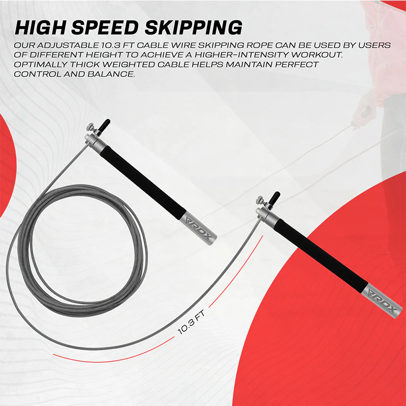 RDX C3 Adjustable 10.3ft Skipping Rope with Non-Slip Handles - Image 5
