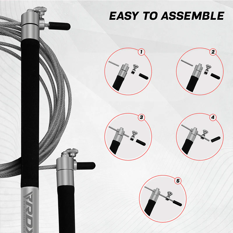 RDX C3 Adjustable 10.3ft Skipping Rope with Non-Slip Handles - Image 6
