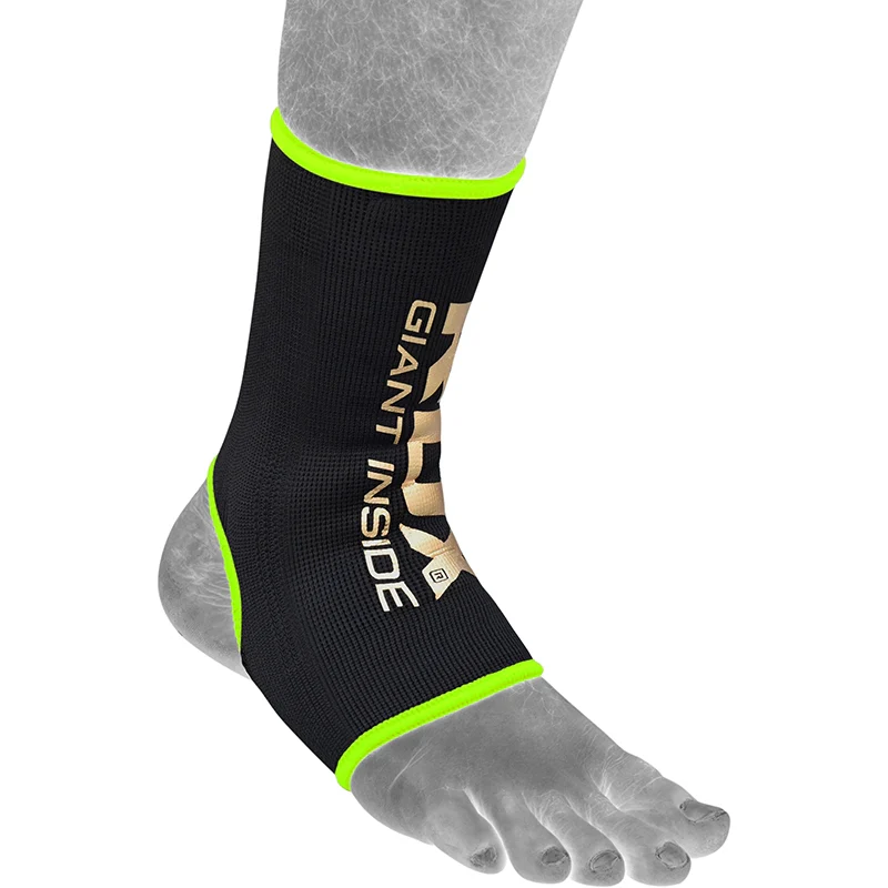 RDX AB Black & Green Ankle Support Sprain Protection Compression Sleeve OEKO-TEX® Standard 100 certified - Image 4