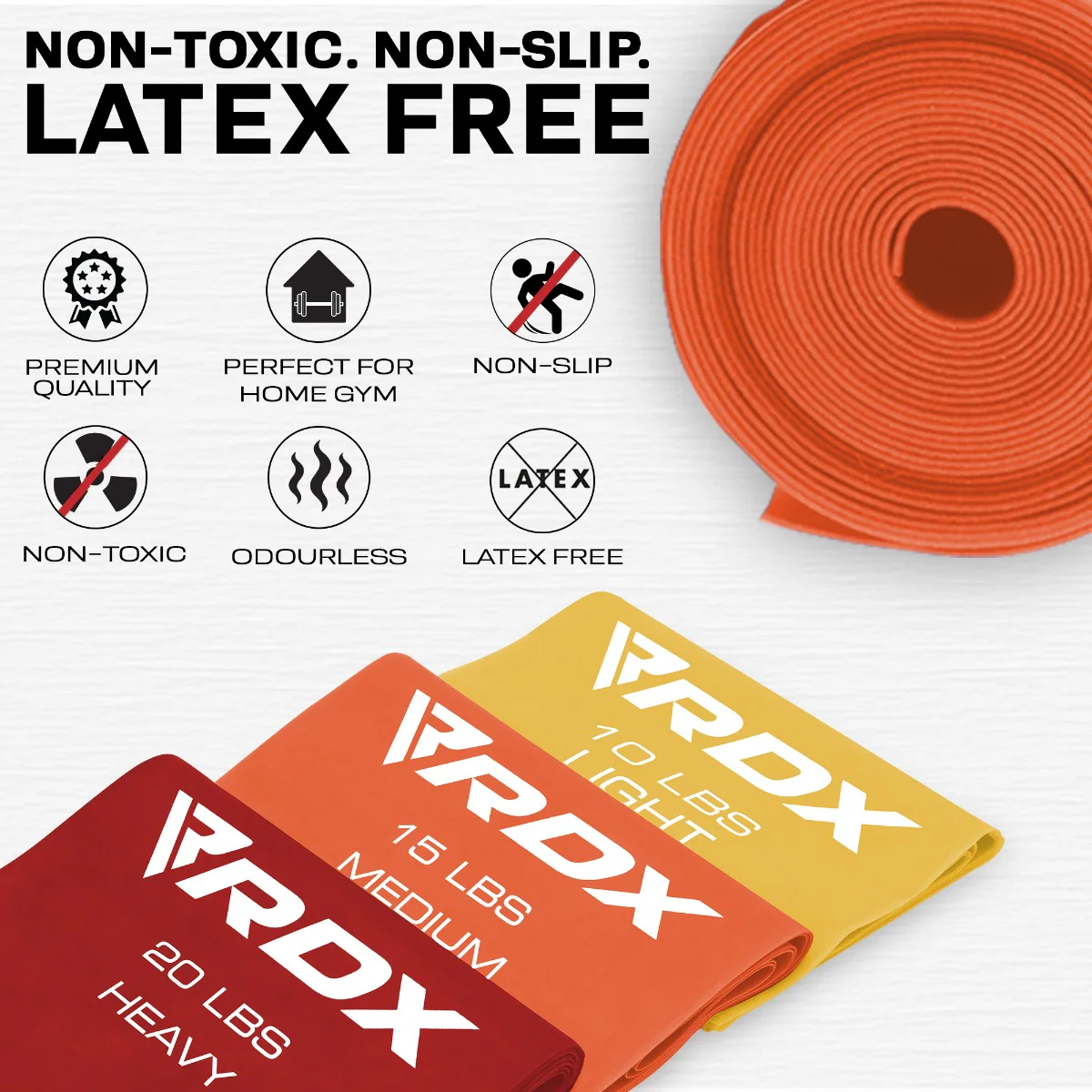 RDX B4 TPE Flat Resistance Training Bands Set - Image 3
