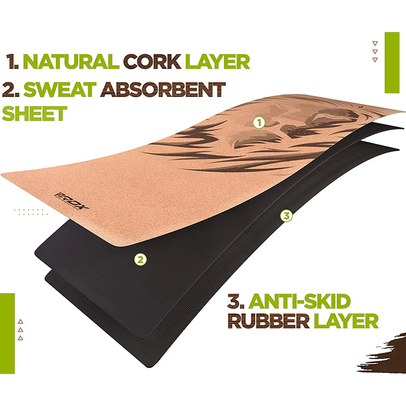 RDX D1 6mm Cork Yoga Mat - Image 4