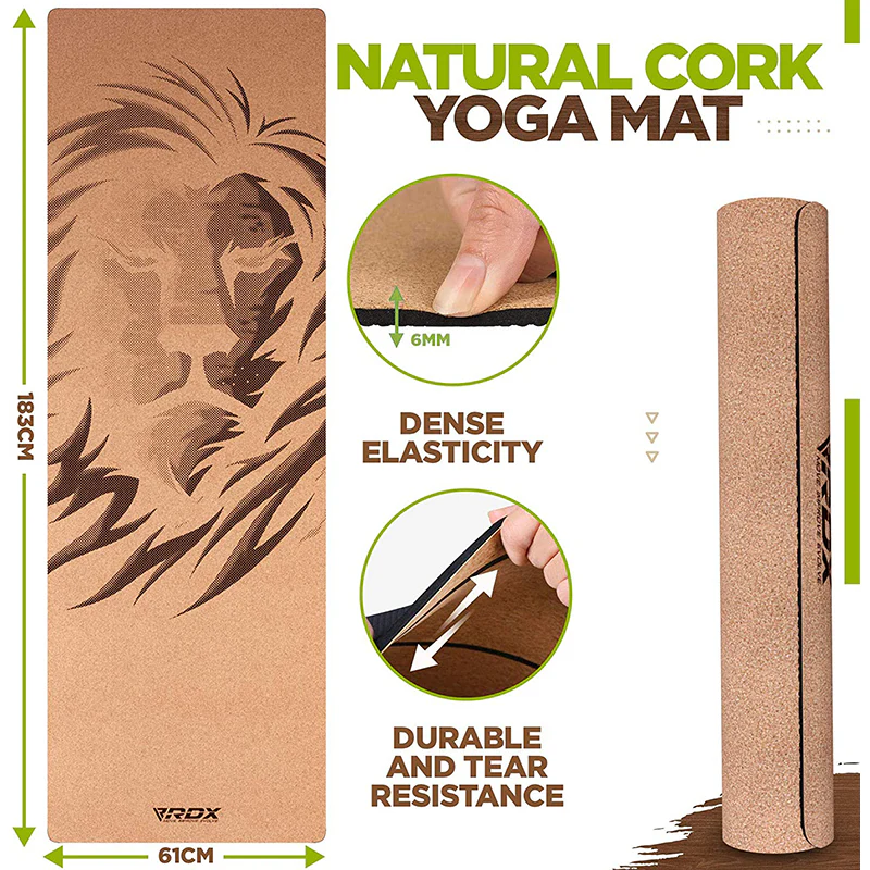 RDX D1 6mm Cork Yoga Mat - Image 8