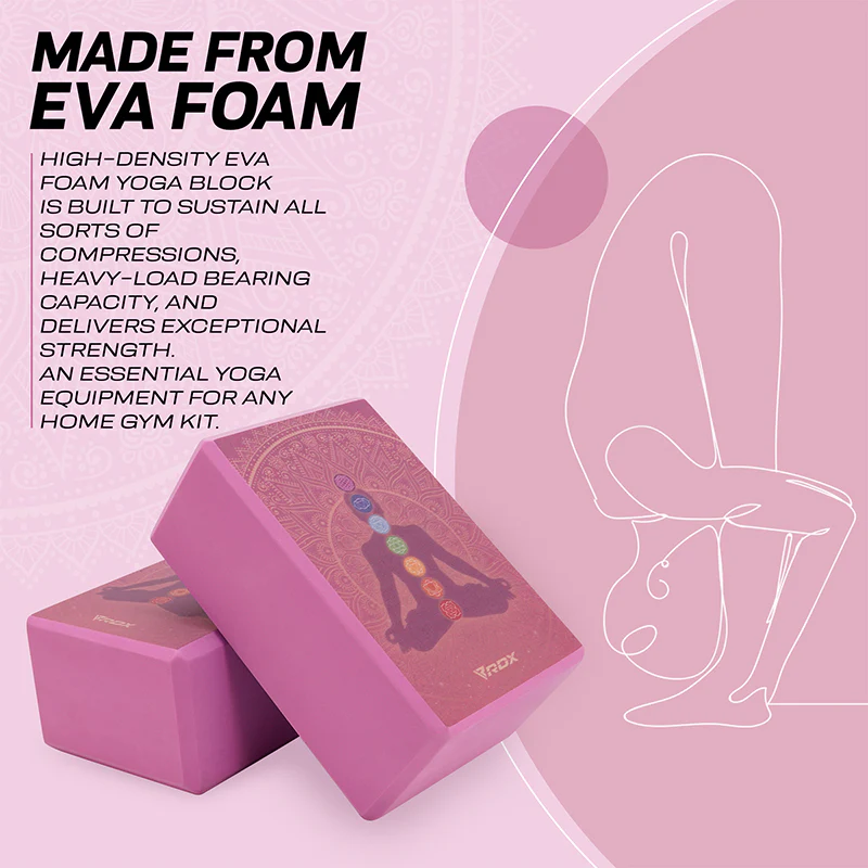 RDX D2 High Density EVA Foam Yoga Blocks Non-Slip Brick - Image 2