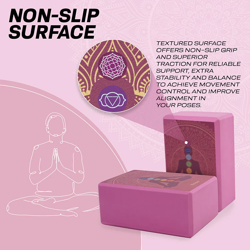 RDX D2 High Density EVA Foam Yoga Blocks Non-Slip Brick - Image 3