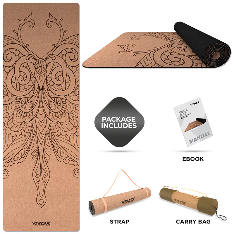 RDX D5 6mm Cork Yoga Mat - Image 2