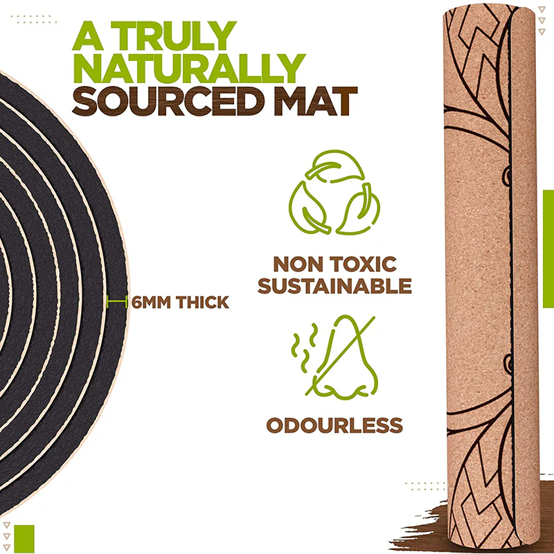 RDX D5 6mm Cork Yoga Mat - Image 6