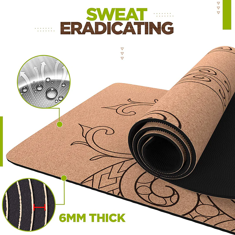 RDX D5 6mm Cork Yoga Mat - Image 8
