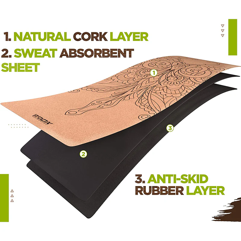RDX D5 6mm Cork Yoga Mat - Image 9