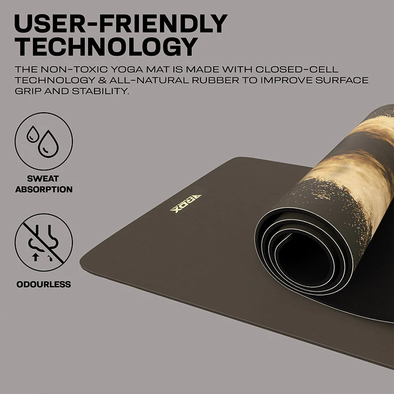 RDX D8 6mm PU Rubber Yoga Mat - Image 5