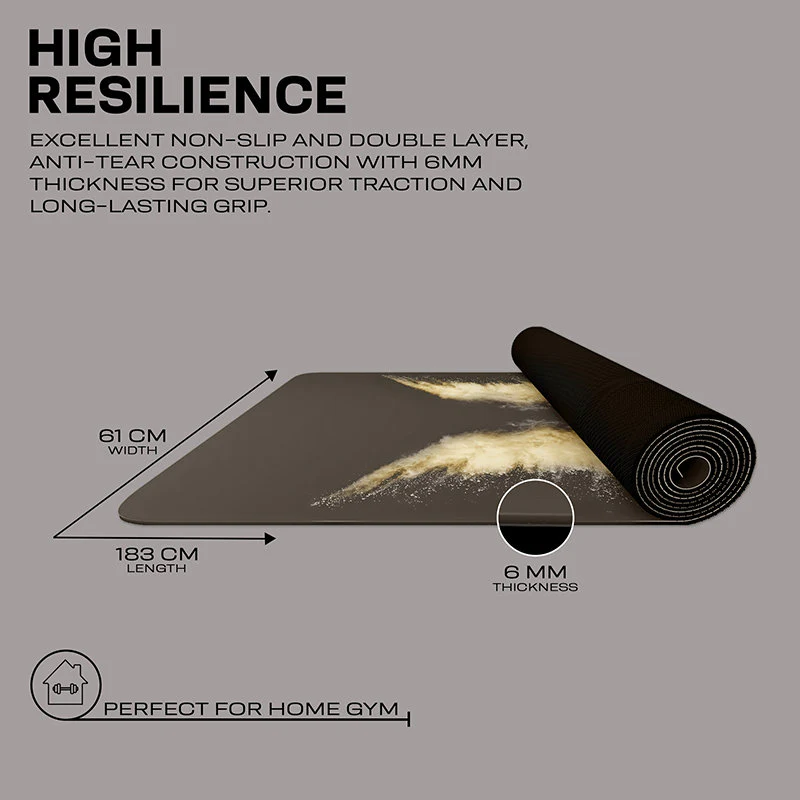 RDX D8 6mm PU Rubber Yoga Mat - Image 7