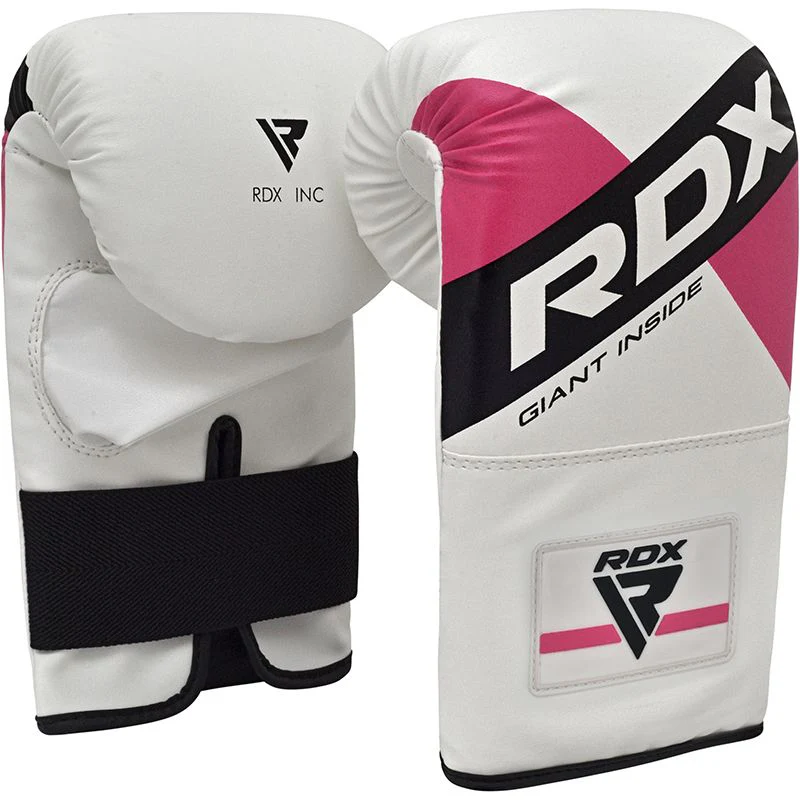 RDX F10 Boxing Bag Gloves White/Pink - Image 2