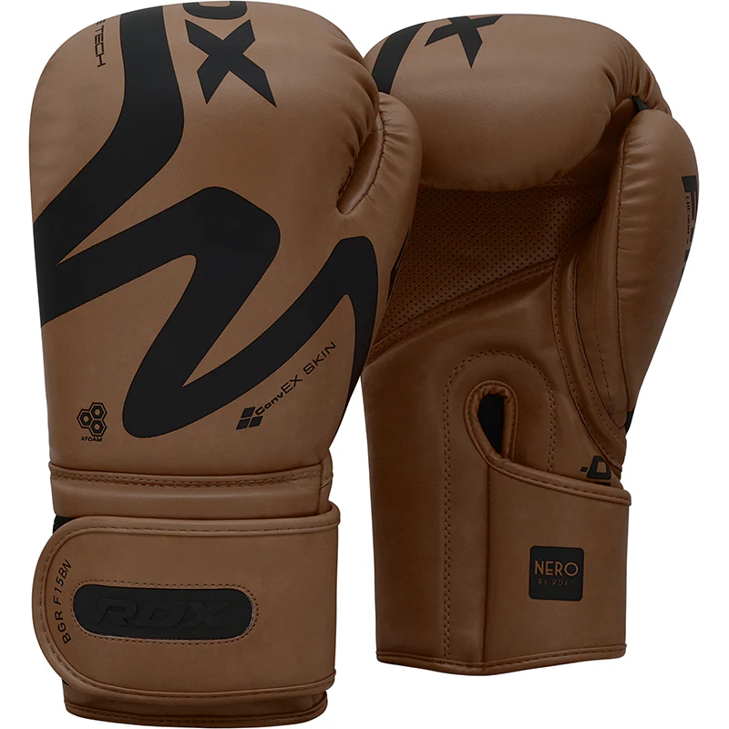 RDX T15 Nero Brown Boxing Gloves & Focus Pads - Image 2