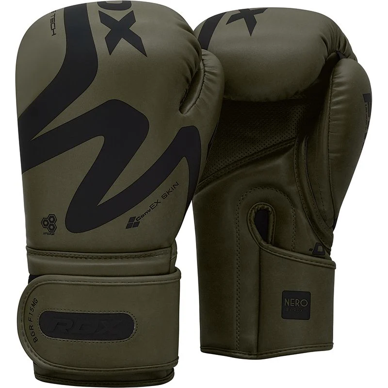 RDX F15 Nero Matte Green Boxing Gloves - Image 12