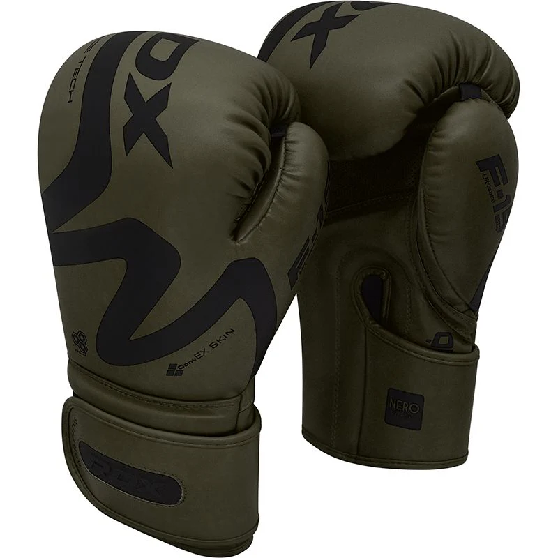RDX F15 Nero Matte Green Boxing Gloves - Image 3