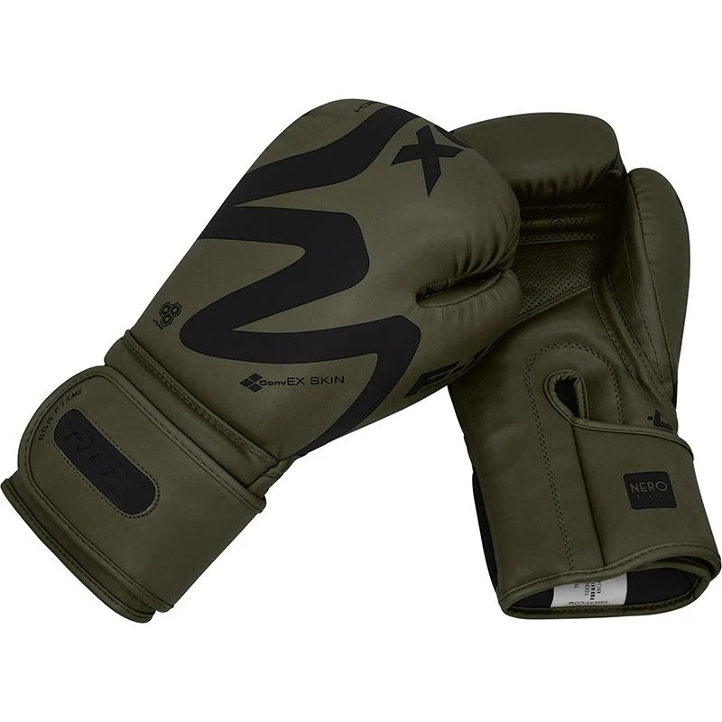 RDX F15 Nero Matte Green Boxing Gloves - Image 4