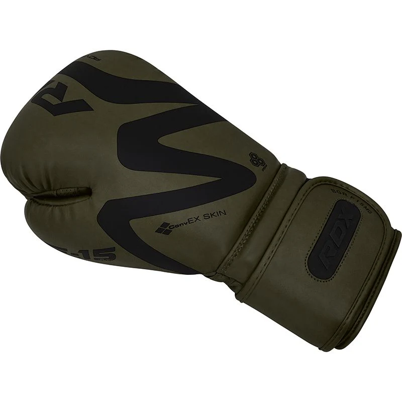 RDX F15 Nero Matte Green Boxing Gloves - Image 5