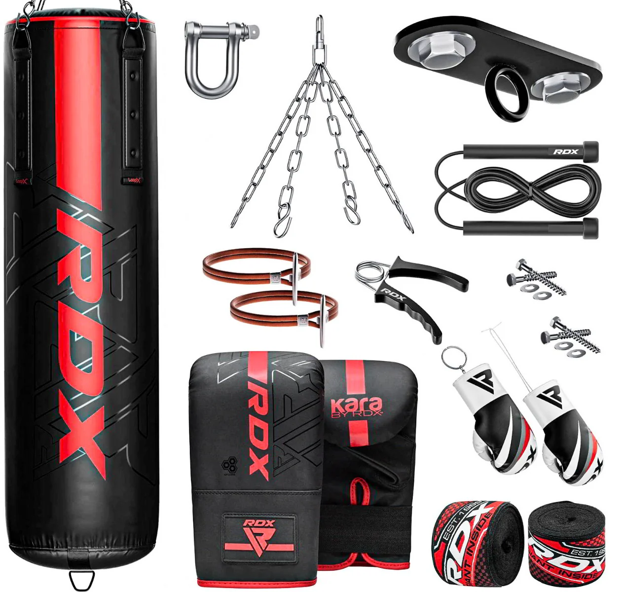 RDX F6 KARA 4ft / 5ft 13-in-1 Heavy Boxing Punch Bag & Mitts Set - Image 19