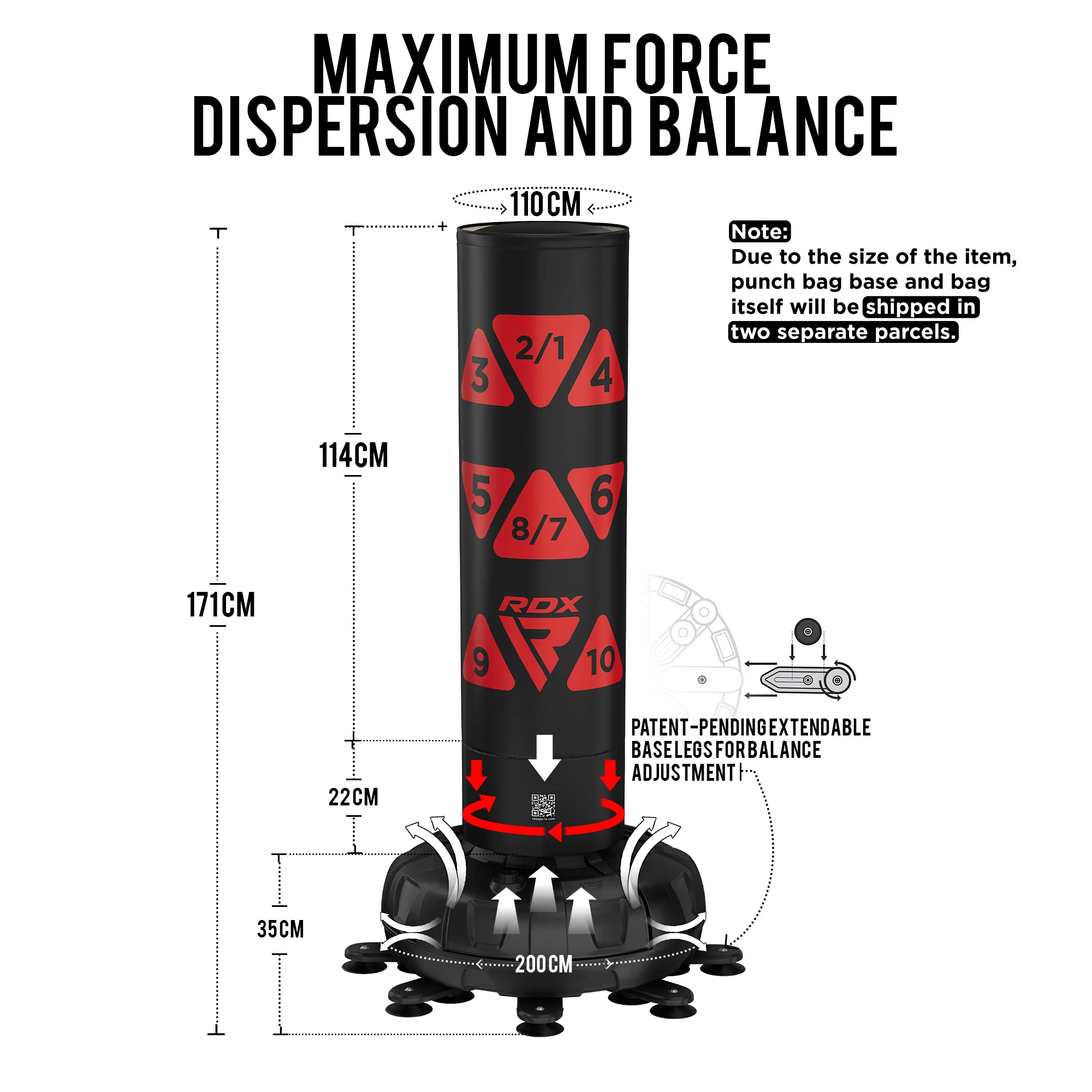 RDX Free-Standing Adult Punch Bag Target Medium Bag 5Ft - Image 19