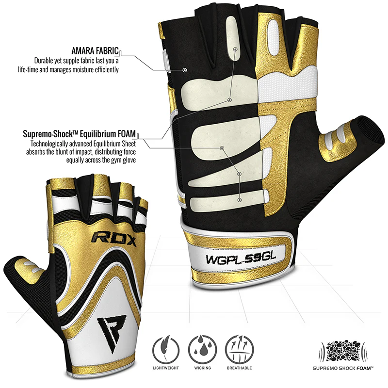 RDX S9 Glaze Leather Gym Gloves - Image 2