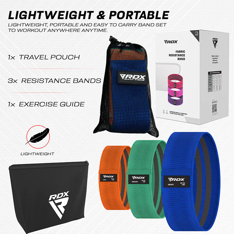 RDX Heavy-Duty Fabric Resistance Training Bands for Fitness - Image 5