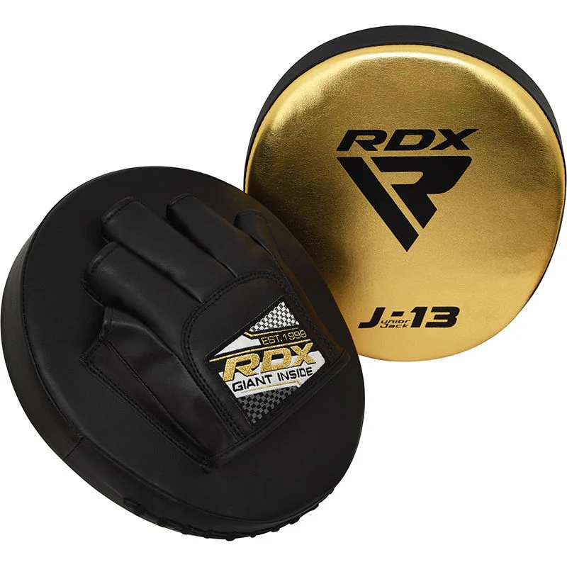 RDX J13 KIDS 8oz Golden Boxing Gloves & Pads Set - Image 7