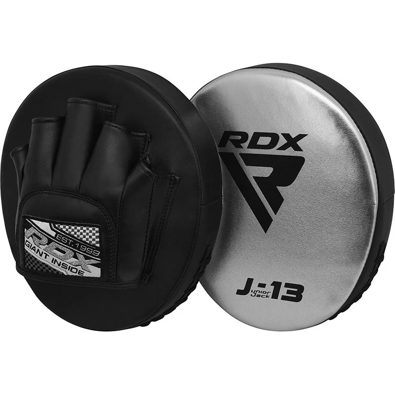 RDX J13 KIDS 8oz SILVER Boxing Gloves & Pads Set - Image 6