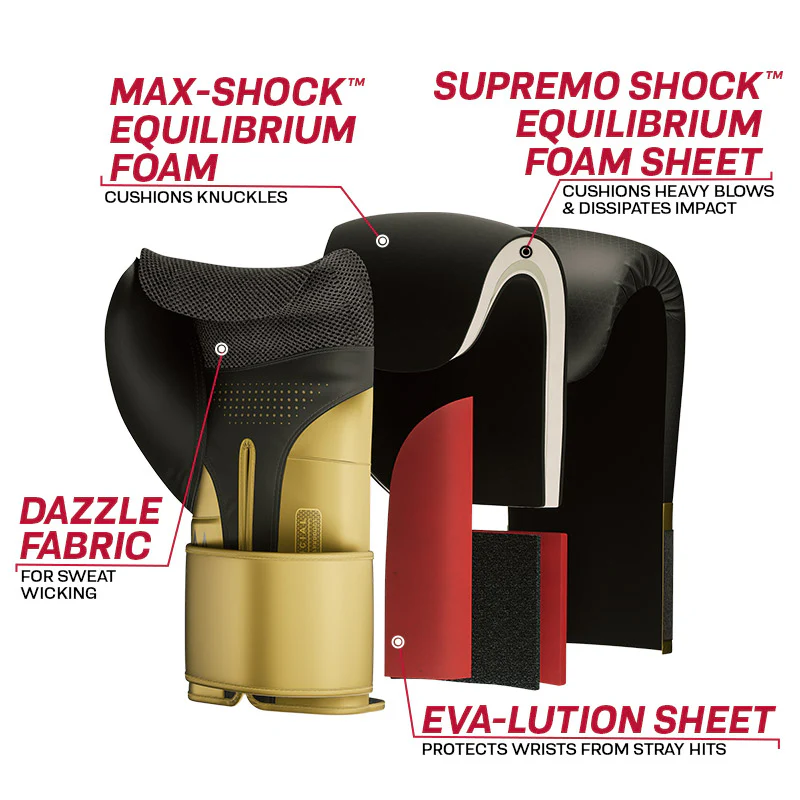 RDX L2 Mark Pro Sparring Boxing Gloves Hook and loop Black / Golden - Image 5