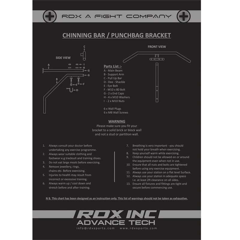 RDX X1 Wall Bracket with Pull Up Bar - Image 9