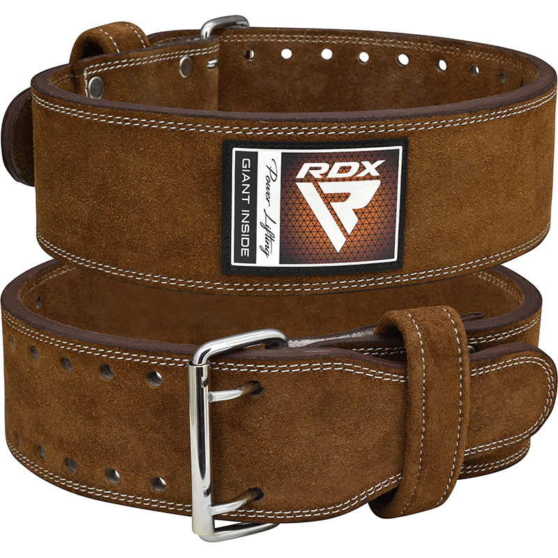 RDX 4PN Suede Leather Brown Powerlifting Belt - Image 2