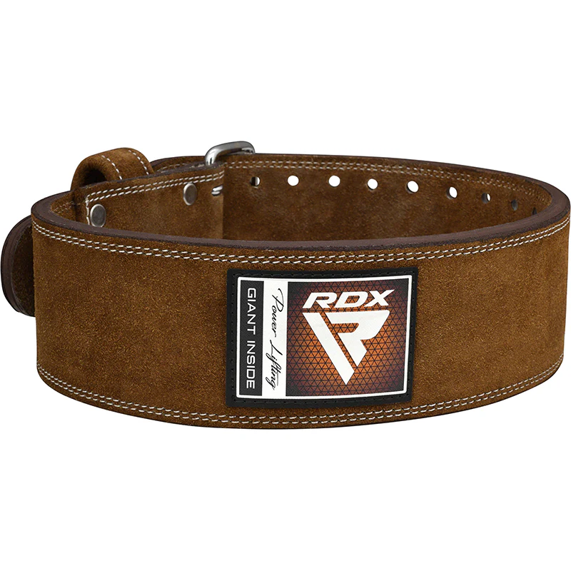 RDX 4PN Suede Leather Brown Powerlifting Belt - Image 3