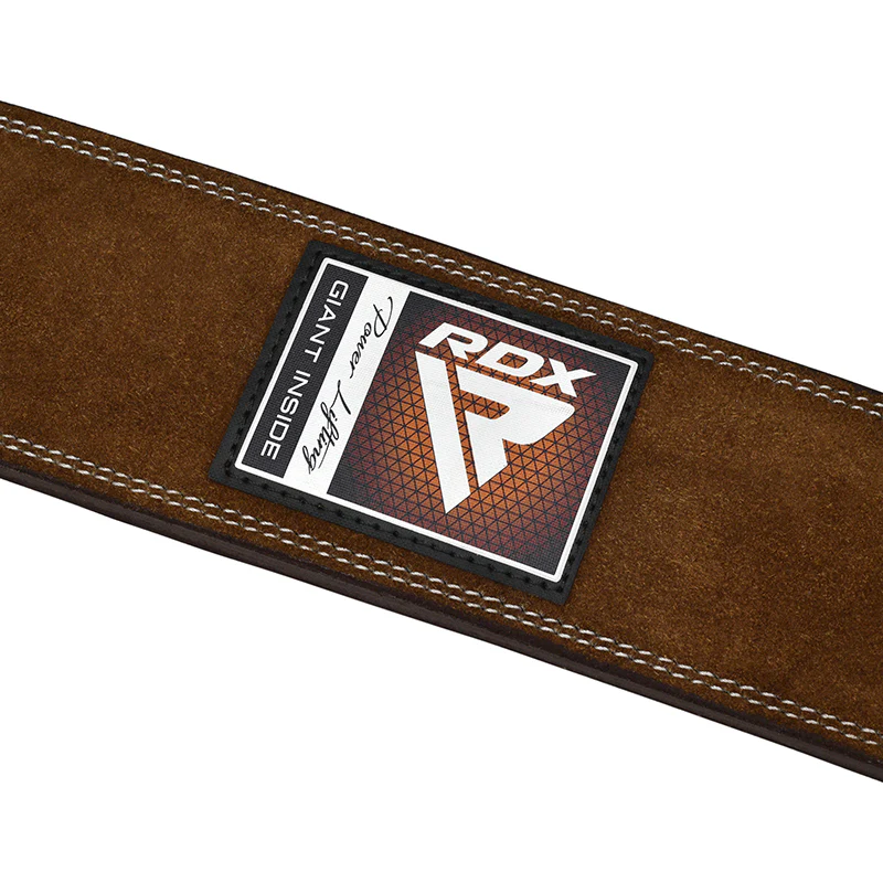 RDX 4PN Suede Leather Brown Powerlifting Belt - Image 5