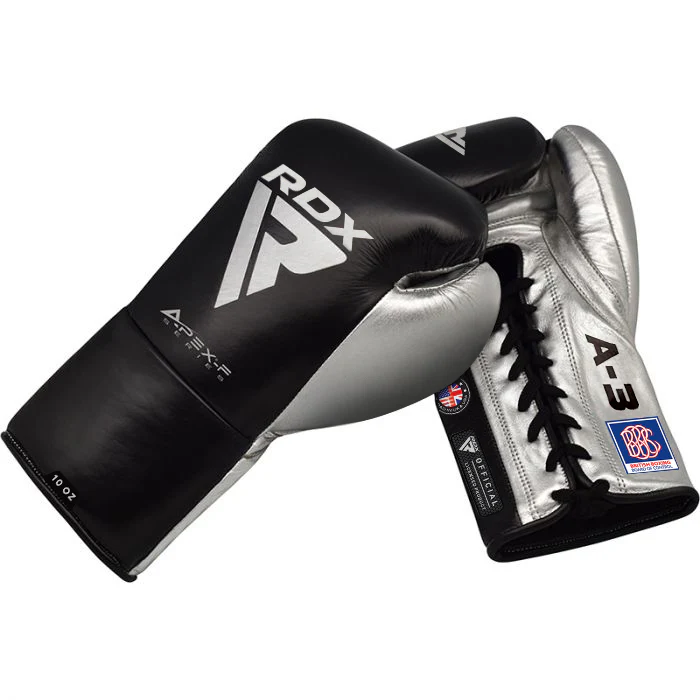 RDX A3 Fight Lace Up Leather Boxing Gloves BBBOFC/BIBA/WBF/NYAC /NEVADA APPROVED - Image 3