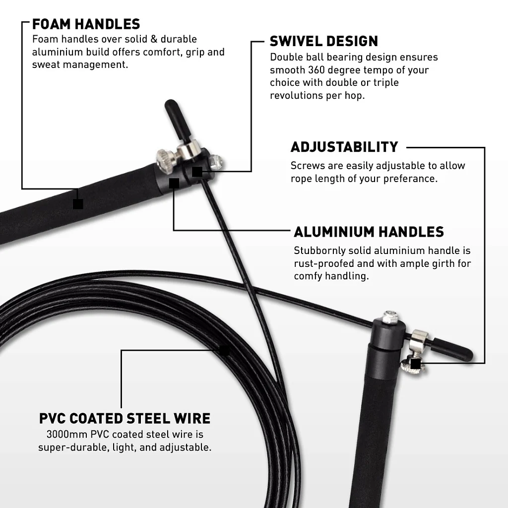 RDX C3 Aluminum Handle Adjustable Skipping Rope - Image 3