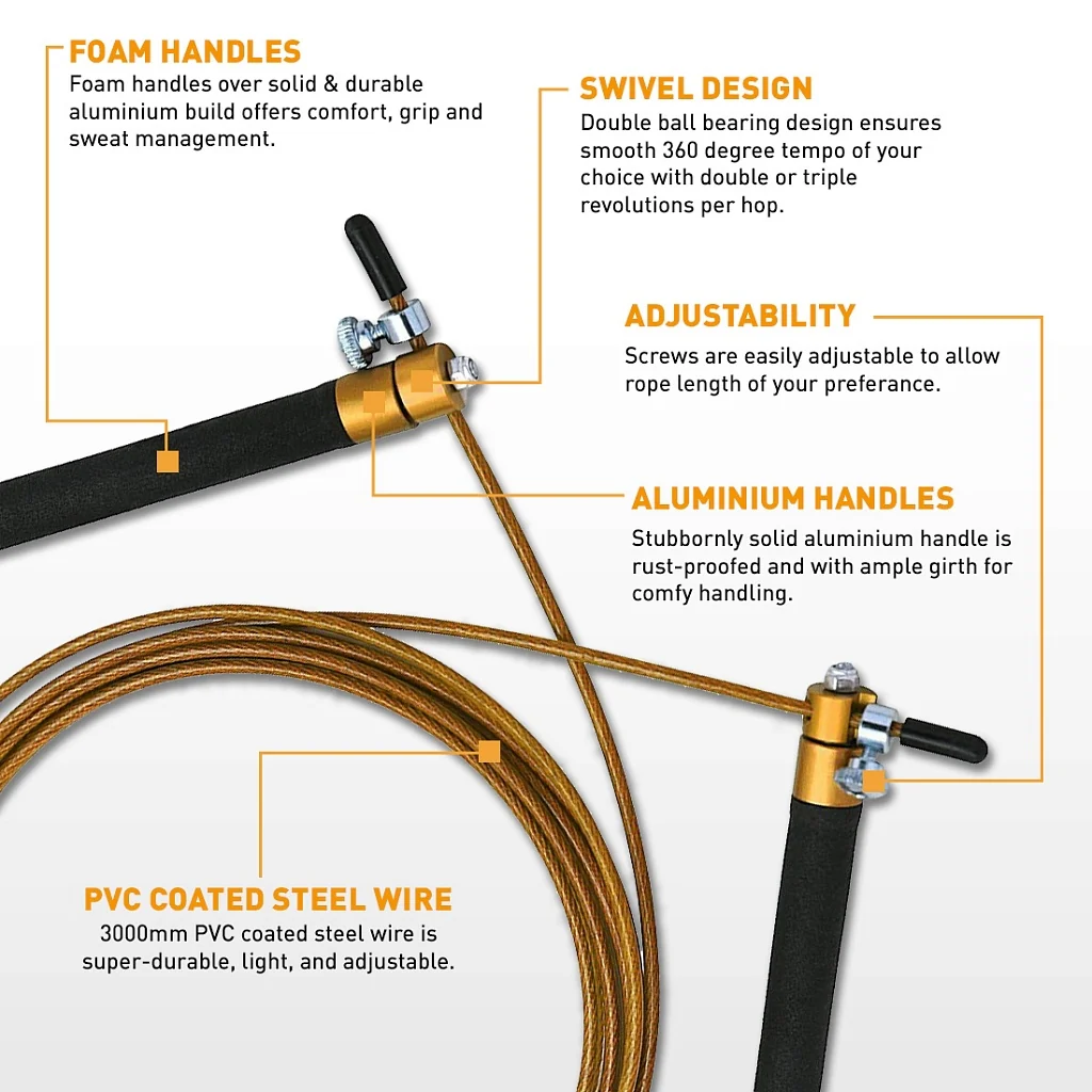 RDX C3 Aluminum Handle Adjustable Skipping Rope - Image 9