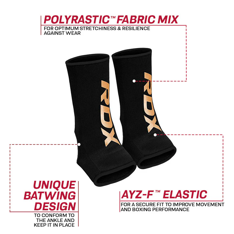 RDX AB Black Ankle Support Sprain Protection Compression Sleeve OEKO-TEX® Standard 100 certified - Image 6
