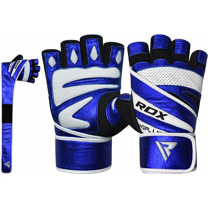 RDX L10 Leather Gym Gloves with Wrist Strap - Image 12
