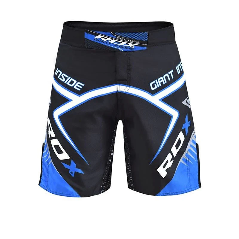 RDX R7 MMA Fight Shorts Black/Blue - Image 6