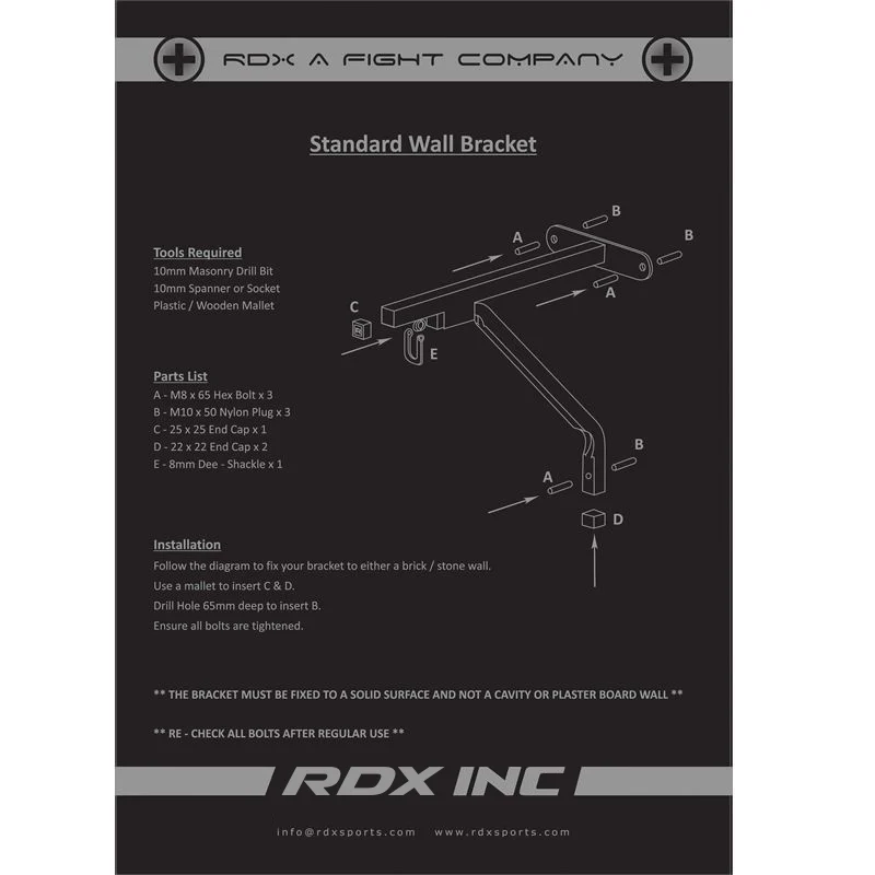 RDX C4 Steel Wall Bracket & 4 Hook Chains - Image 3
