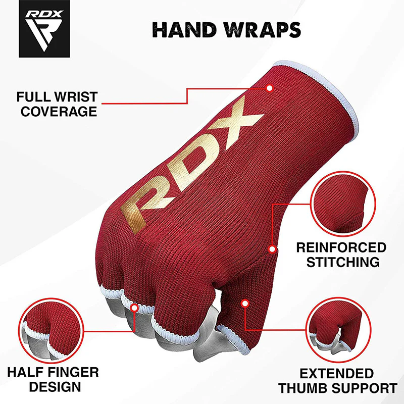 RDX HY Inner Gloves Elasticated Half Finger for Boxing, MMA Knuckle Protection OEKO-TEX® Standard 100 certified - Image 7