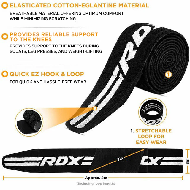 RDX K2 Compression Knee Wraps - Image 4