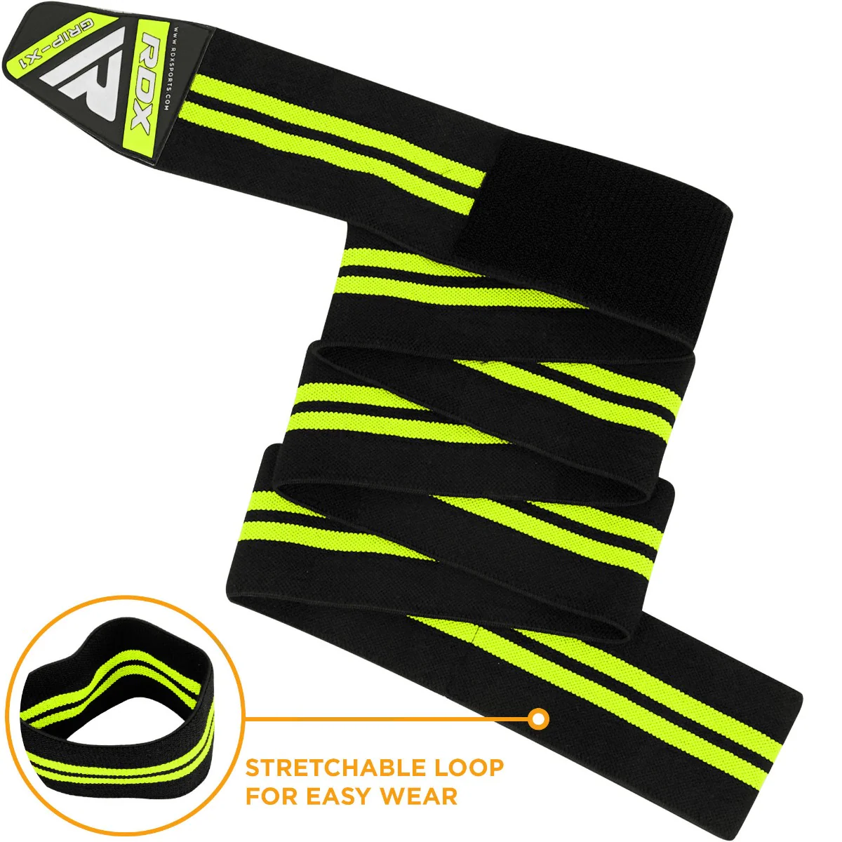 RDX K3G Elasticated Green Knee Wraps OEKO-TEX® Standard 100 certified - Image 10