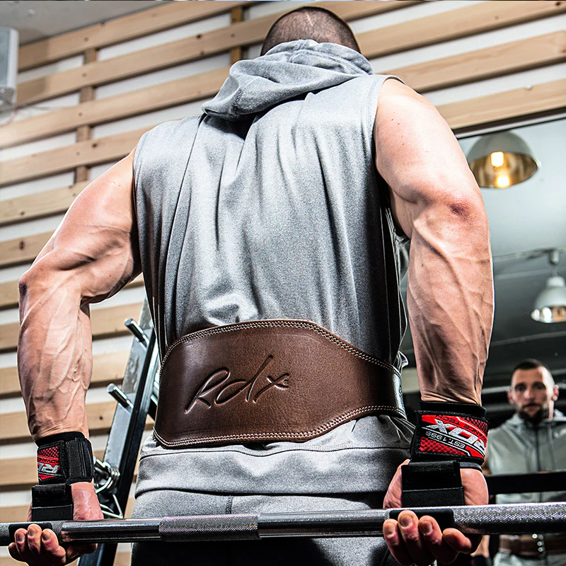 RDX 6 Inch Leather Brown Weightlifting Belt - Image 2
