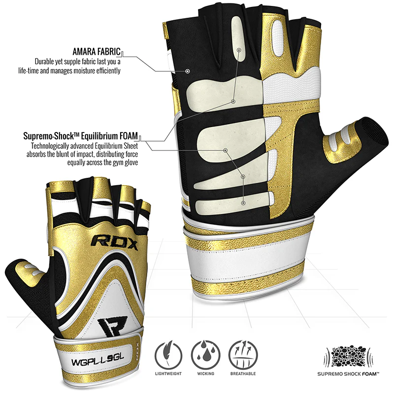 RDX L9 Leather Gym Exercise Gloves - Image 2