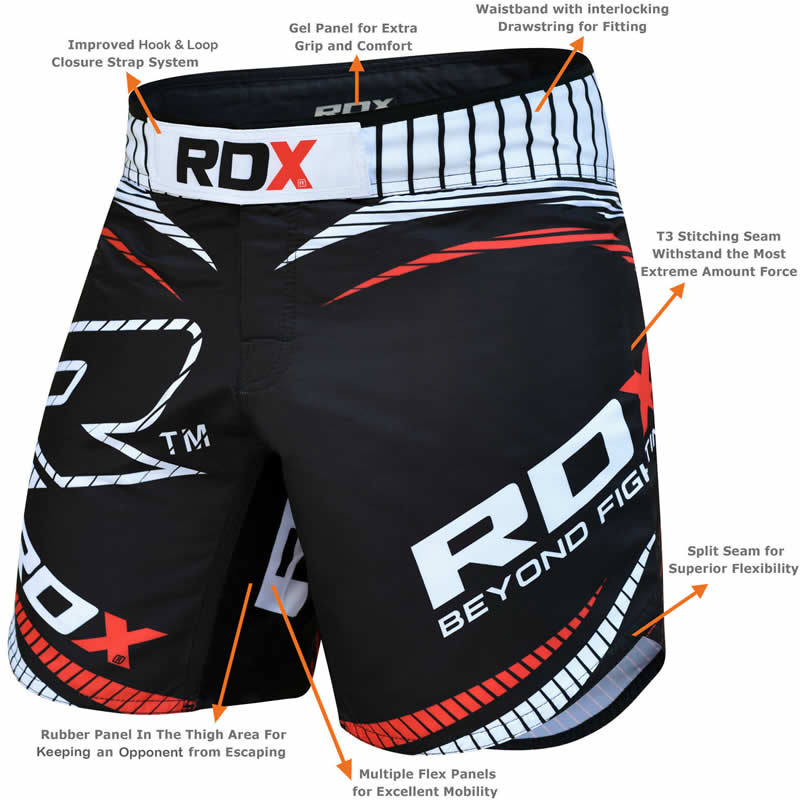 RDX R1 MMA Shorts Black/Red - Image 3