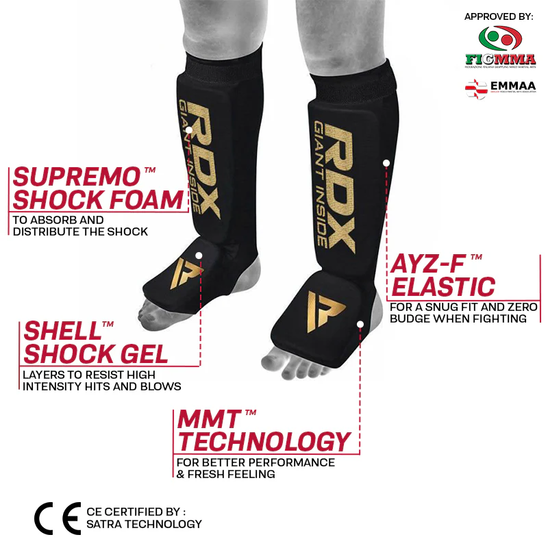 RDX SI MMA Gel Padded Lightweight Shin Instep Guard OEKO-TEX® Standard 100 certified - Image 2
