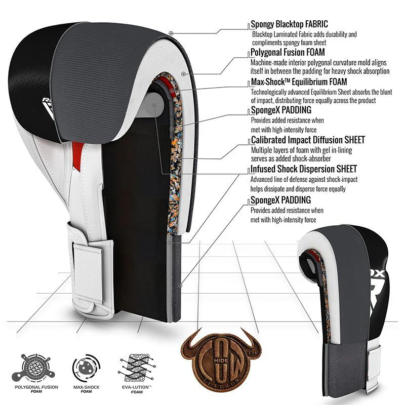 RDX T1 Elite Leather Boxing Gloves - Image 3
