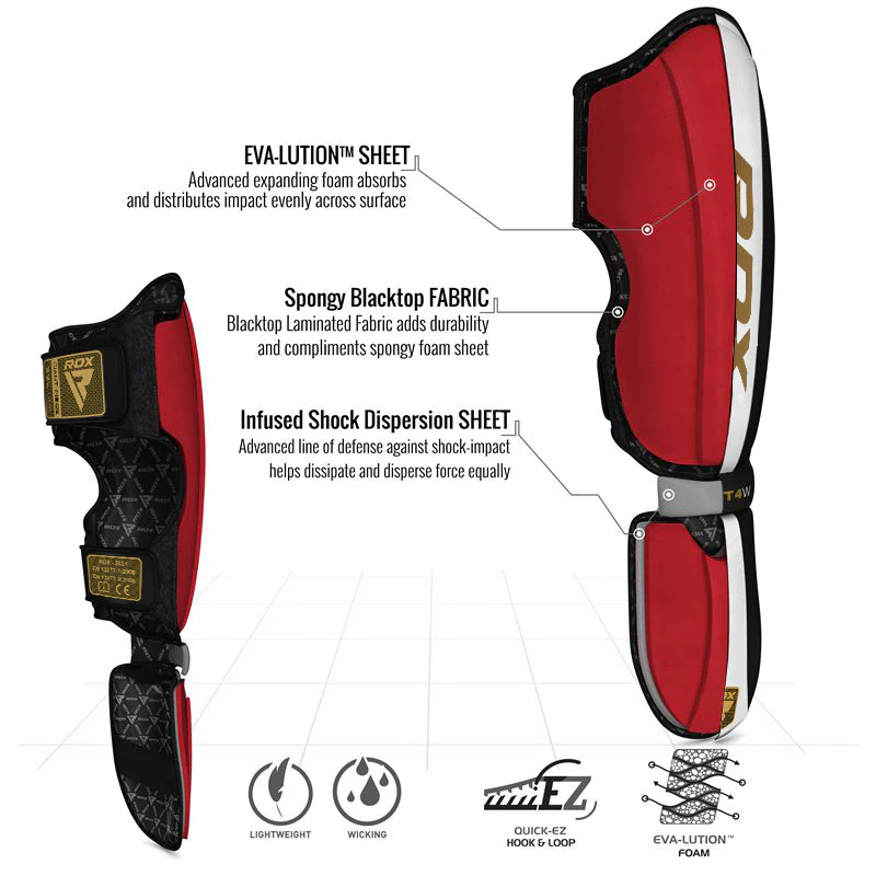 RDX T4 Leather Shin Instep Guards - Image 5